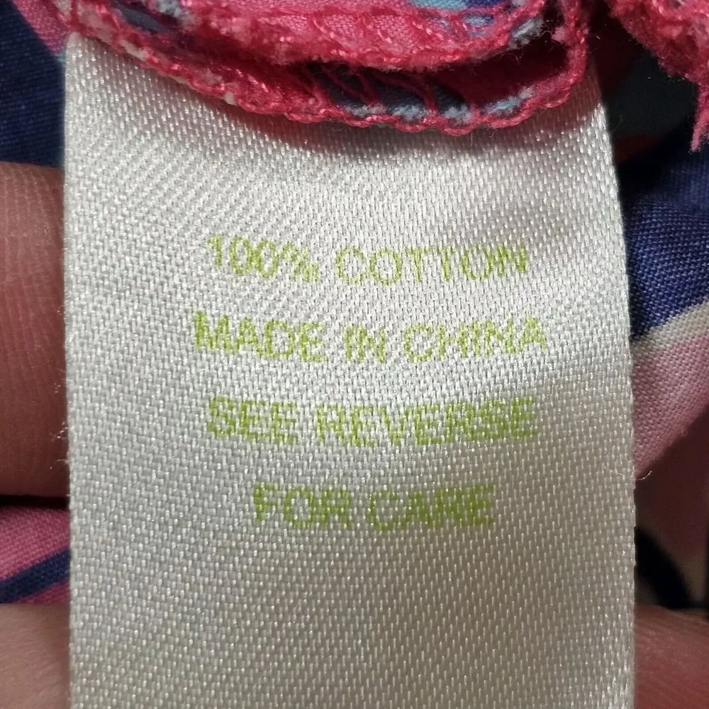 Lilly Pulitzer Short Sleeve Tunic Dress Animals Floral Pink Cotton Youth Girls 8
